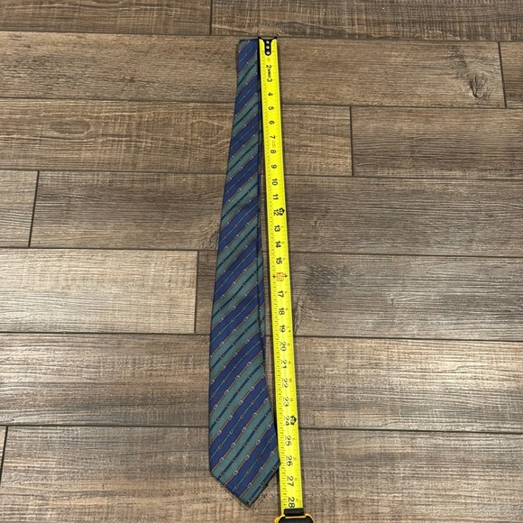 Vintage Gucci Silk Tie Blue Green Made in Italy - Picture 9 of 9